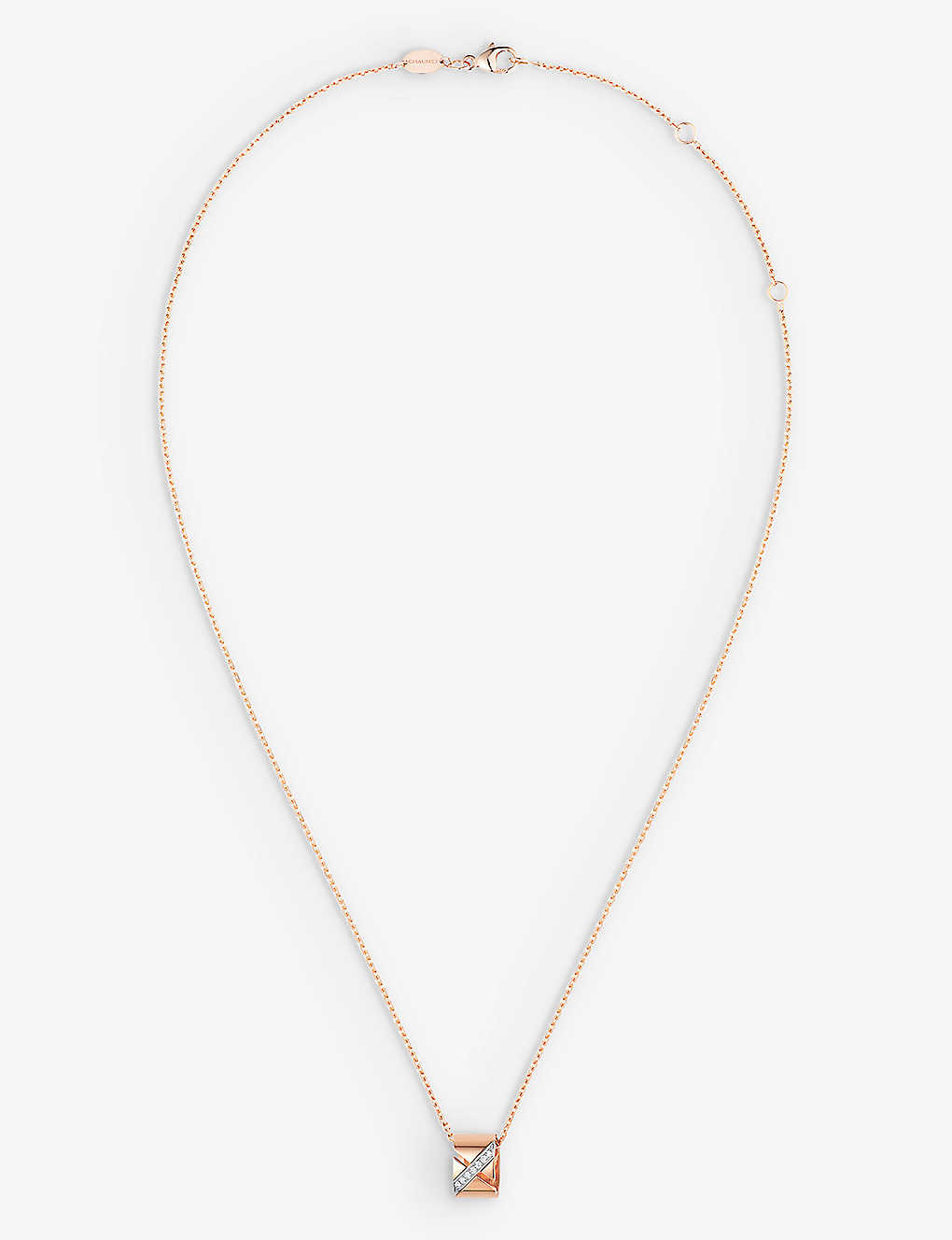 Chaumet Womens Rose Gold Liens Évidence 18ct Rose-gold And 0.05ct Diamond Pendant Necklace