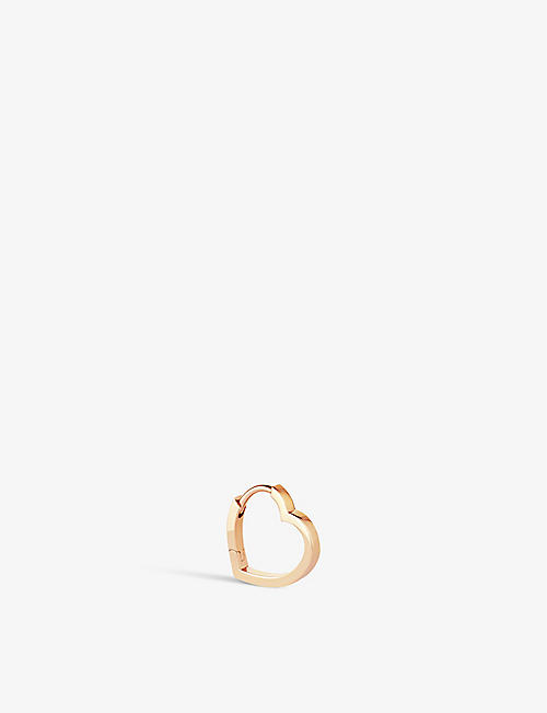 REPOSSI: Antifer Heart small 18ct rose-gold single hoop earring