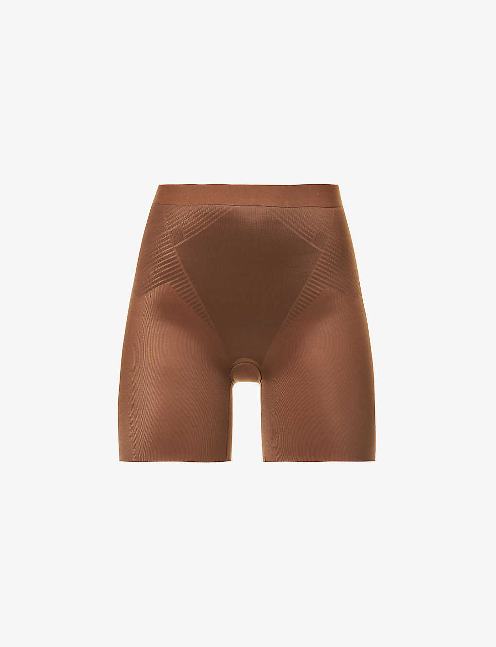 Shop Spanx Women's Chestnut Brown Thinstincts® 2.0 High-rise Stretch-satin Shorts