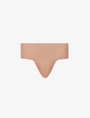 Buy Shyle Aqua Green Horizontal Striped Thong Panties for Women 