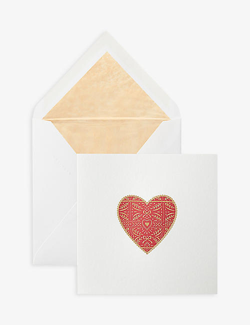 SMYTHSON: Love Hearts graphic-print greetings card 15cm x 15cm