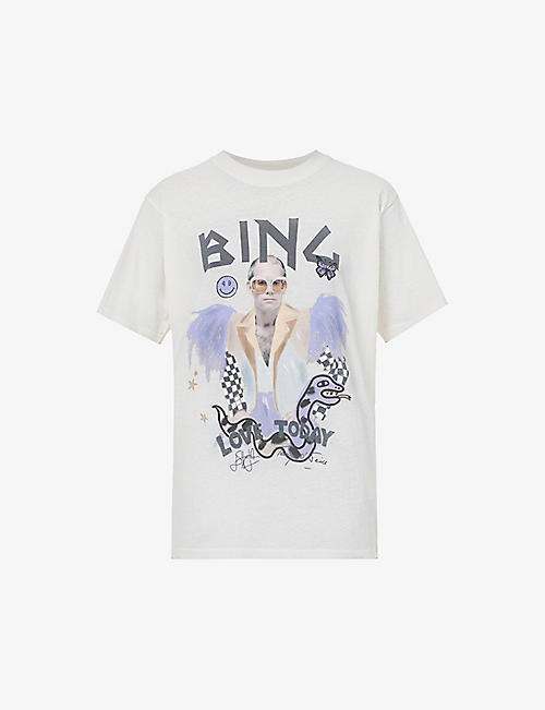 ANINE BING: ANINE BING x Terry O'Neill Lili graphic-print cotton-jersey T-shirt