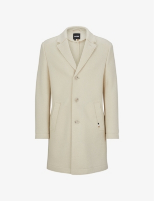 BOSS: Tailored single-breasted virgin-wool coat