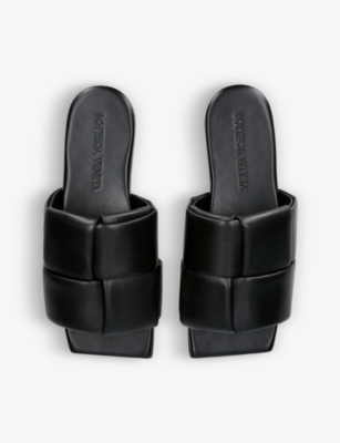 Shop Bottega Veneta Intrecciato-woven Leather Sandals In Black