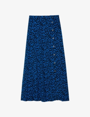 ZADIG&VOLTAIRE - June leopard-print crepe midi skirt | Selfridges.com