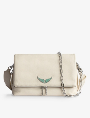 Zadig & Voltaire Rocky Grained-leather Shoulder Bag In Green | ModeSens