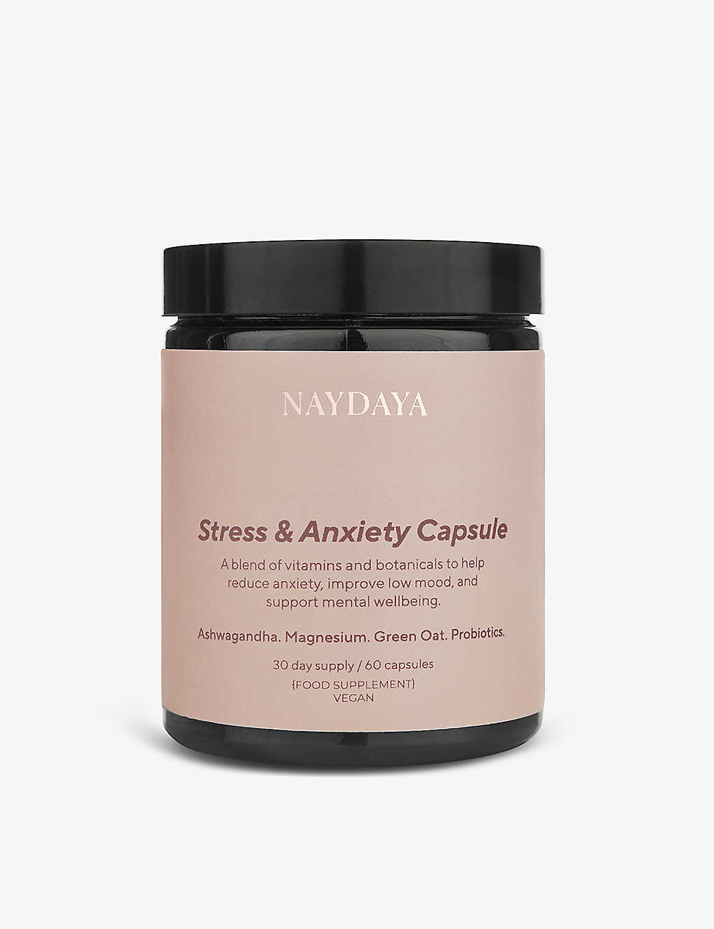 Naydaya The Stress & Anxiety Capsule 30-day Supply In White