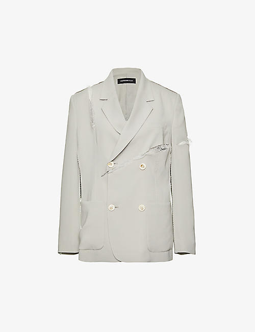 UNDERCOVER: Double-breasted cut-out woven blazer