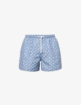 EMPORIO ARMANI: Graphic-print drawstring-waistband regular-fit swim shorts