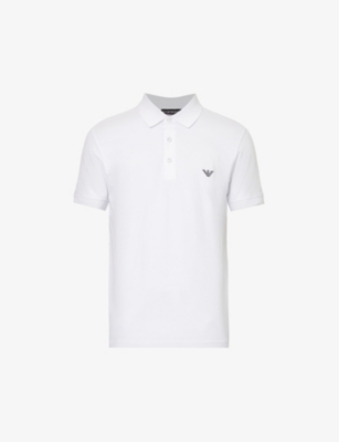 EMPORIO ARMANI: Logo-embroidered regular-fit stretch-cotton polo shirt
