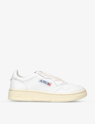 Shop Autry Women's White Medalist Low-top Leather Trainers