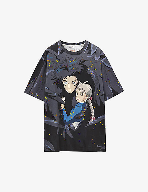 LOEWE: LOEWE x Howl's Moving Castle Howl graphic-print cotton-blend T-shirt