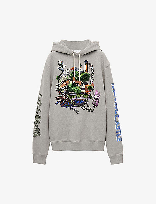 LOEWE: LOEWE x Howl's Moving Castle embroidered cotton-blend hoody