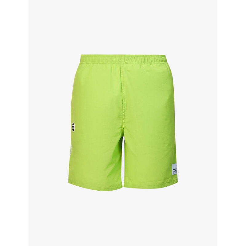 Aape Mens Green One Point Brand-embroidered Cotton-blend Shorts