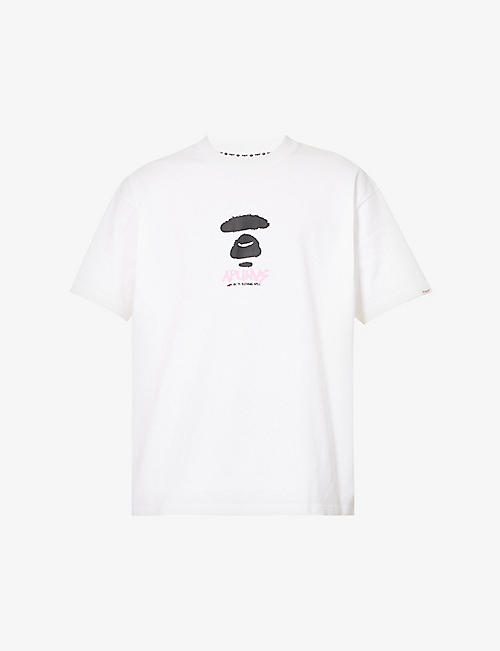 AAPE: Graphic-print brand-patch cotton-jersey T-shirt