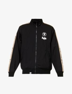Aape Men's Black Brand-appliqué Contrast-taped Regular-fit Woven Jacket