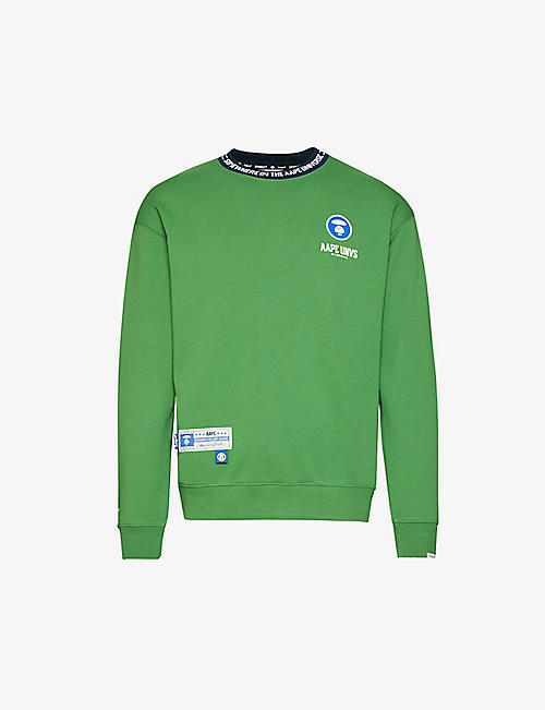 AAPE: 1 Point logo-print relaxed-fit cotton-blend sweatshirt