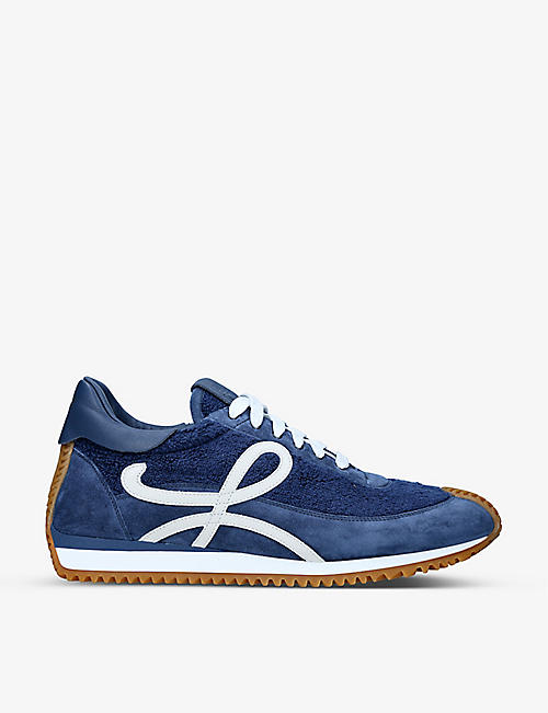 LOEWE: Flow Runner monogram-embossed leather and shell low-top trainers