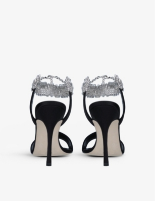 MANOLO BLAHNIK Parinasan 105 crystal-embellished satin heeled sandals