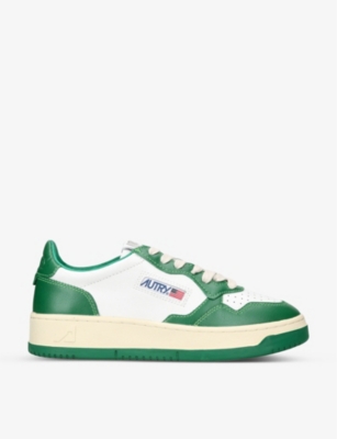Autry Medalist Platform Sneakers In Green Comb