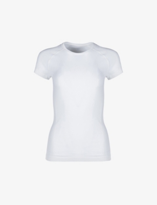 Sweaty Betty Womens White Athlete Seamless Workout Stretch-jersey T-shirt