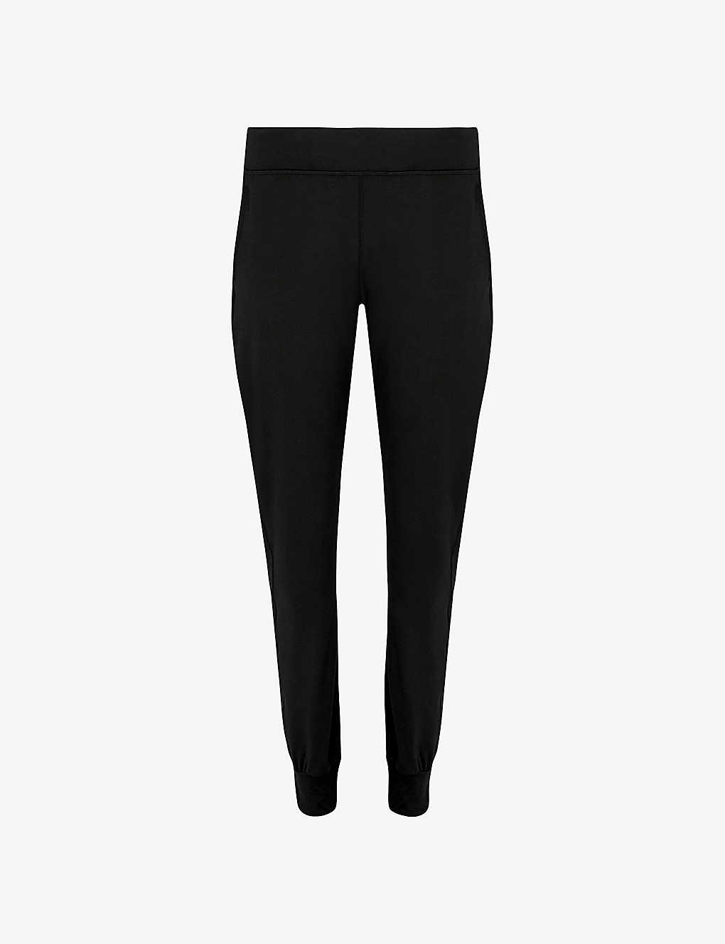 Sweaty Betty Gary 27' Relaxed-fit Mid-rise Stretch-woven Yoga Trousers In Black