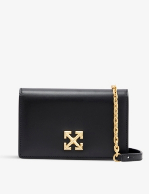 Off-White c/o Virgil Abloh Jitney Leather Crossbody Bag in Black