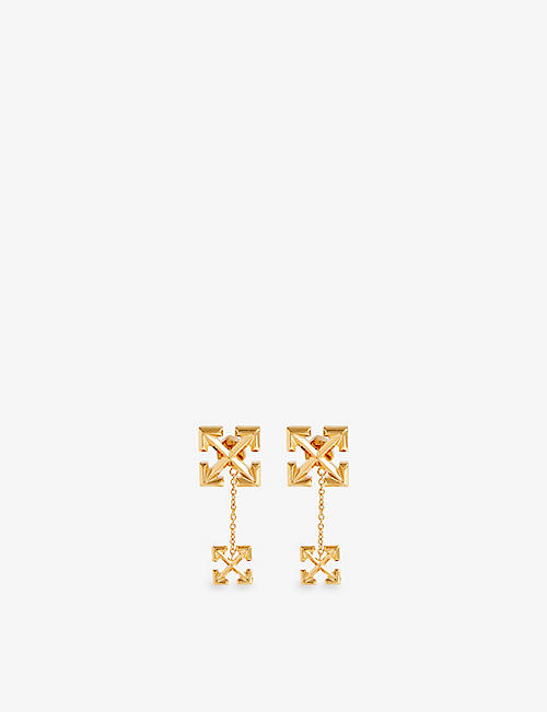 OFF-WHITE C/O VIRGIL ABLOH: Double Arrow brass earrings