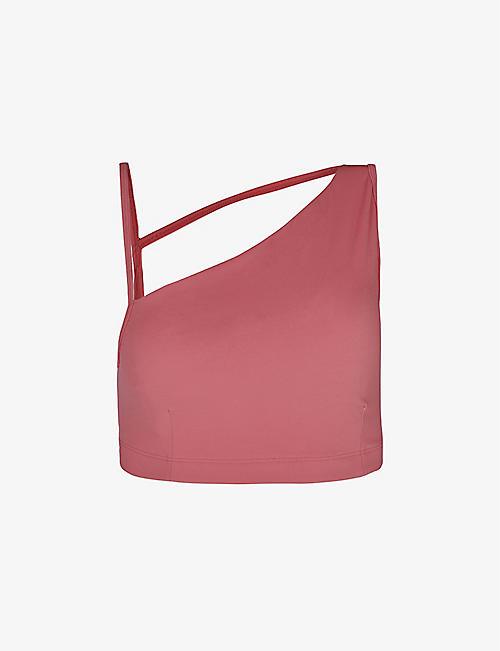 SWEATY BETTY: Asymmetric sculpt stretch-woven sports bra