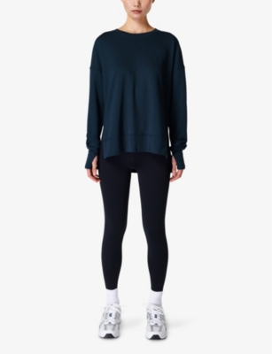 SWEATY BETTY: After Class relaxed-fit cotton-blend jumper