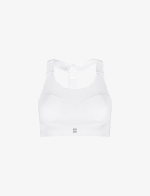 Shop Sweaty Betty Women's White Power Medium-impact Stretch-woven Sports Bra