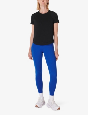 Shop Sweaty Betty Womens Breathe Easy Running Short-sleeve Stretch-woven T-shirt Black Xs