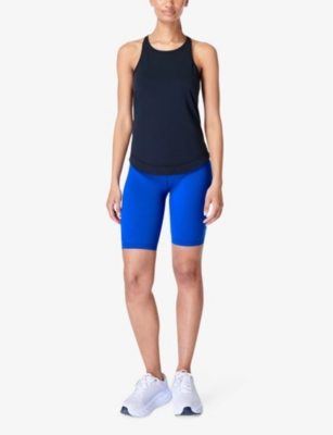 Sweaty Betty Womens Black Breathe Easy Run Stretch Recycled-polyester Tank Top In Black