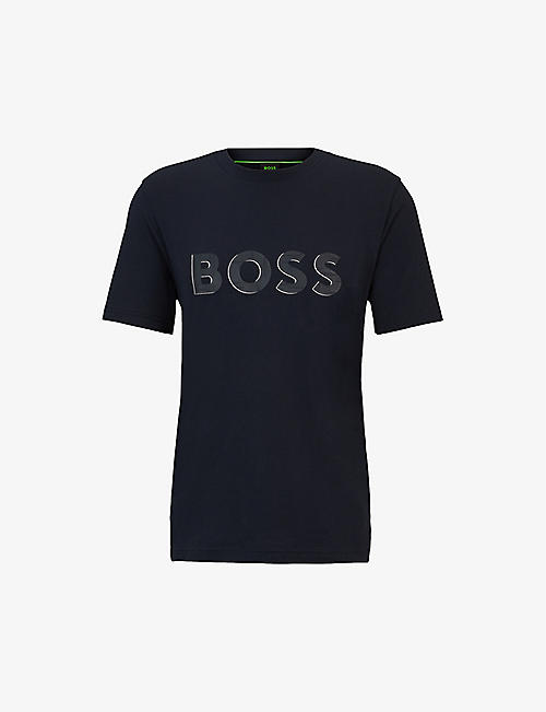 BOSS: Logo-print regular-fit cotton-jersey T-shirt