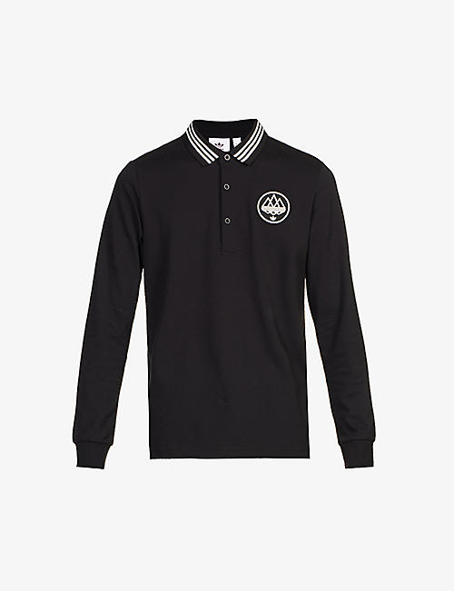 ADIDAS STATEMENT: Spezial logo-patch cotton and recycled polyester-blend polo shirt