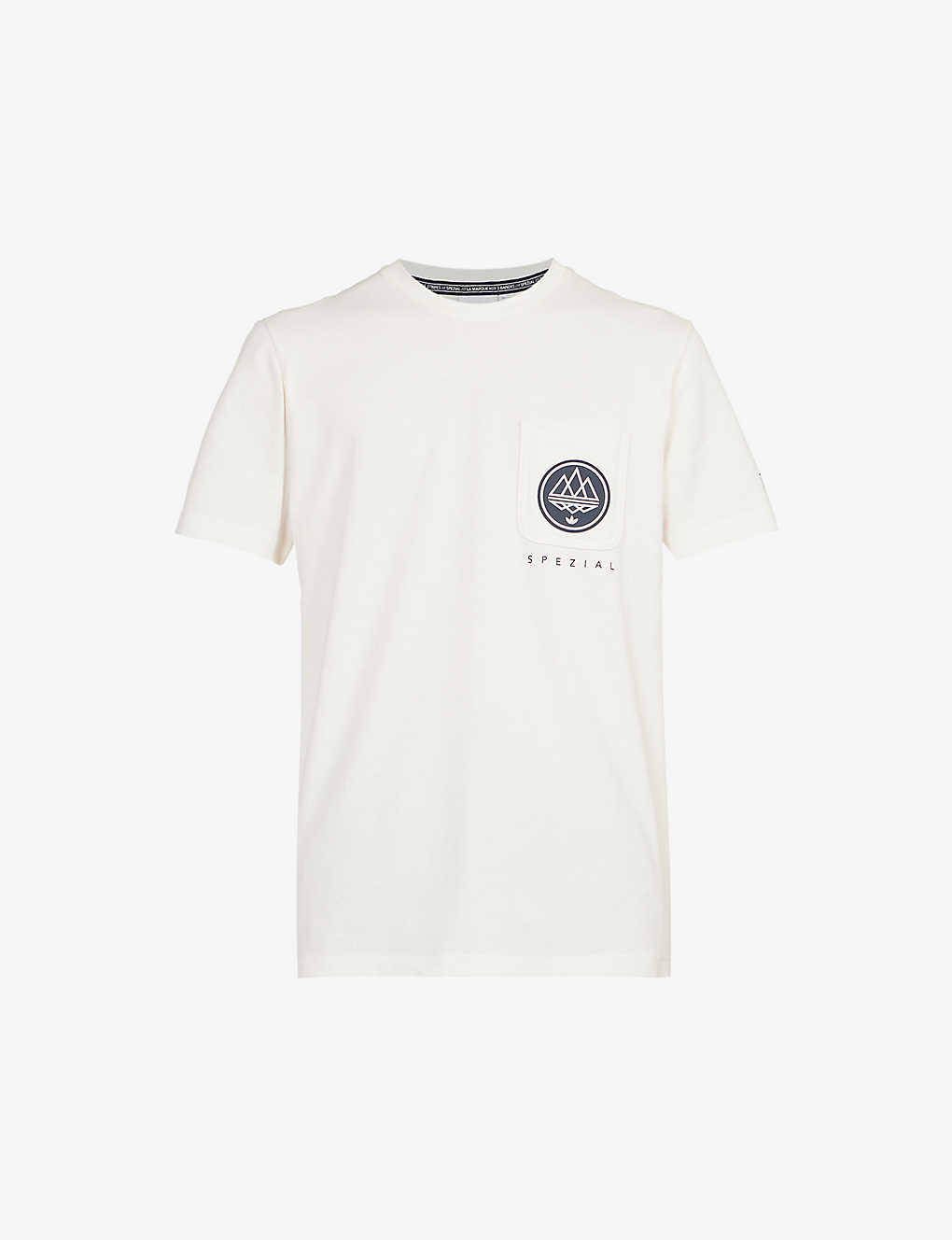 Adidas Statement Mens Off White Spezial Trefoil Organic Cotton-jersey T-shirt