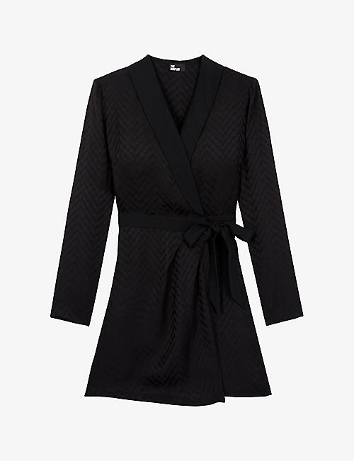 THE KOOPLES: Belted wrap-front satin mini dress