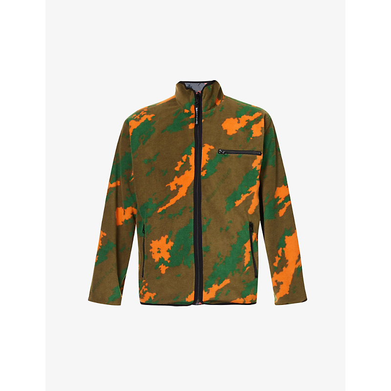 BILLIONAIRE BOYS CLUB BILLIONAIRE BOYS CLUB MEN'S GREEN / GREY CAMOUFLAGE-PATTERN REVERSIBLE SHELL AND FLEECE JACKET,65643373