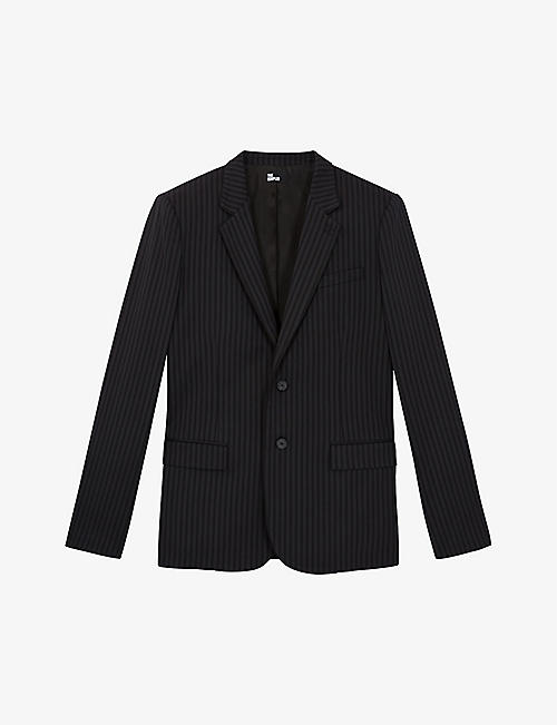 THE KOOPLES: Notched-collar stripe-pattern stretch-wool suit jacket