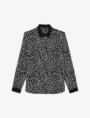 THE KOOPLES - Abstract-print contrast-collar woven shirt | Selfridges.com