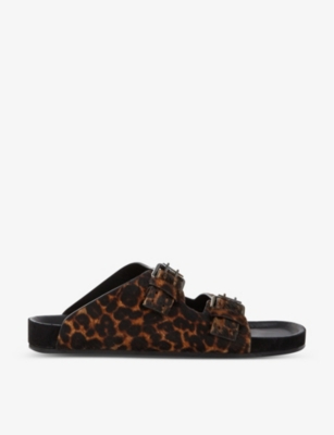 THE KOOPLES THE KOOPLES WOMEN'S LEO01 LEOPARD-PRINT LEATHER SANDALS 65657813