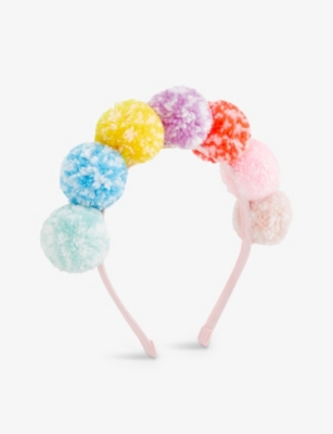 Rainbow Pom Pom Headband