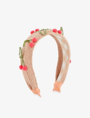 MERI MERI: Cherry-embellished raffia hairband