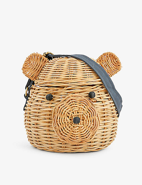 MERI MERI: Bear rattan cross-body bag