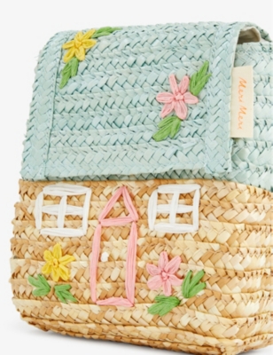 Shop Meri Meri Girlskids Cottage Straw Shoulder Bag In Multi