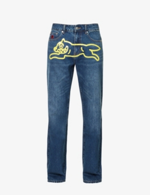 Icecream Running Dog Brand-print Straight-leg Jeans In Blue