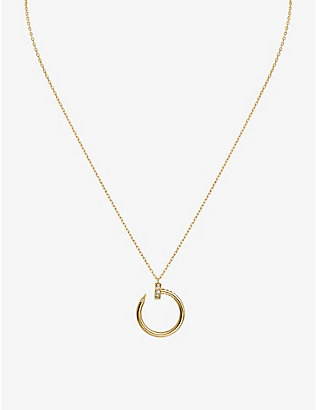 CARTIER: Juste un Clou 18ct yellow-gold and 0.12ct diamond pendant necklace