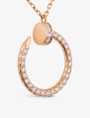 CARTIER: Juste un Clou 18ct rose-gold and 0.38ct diamond pendant necklace