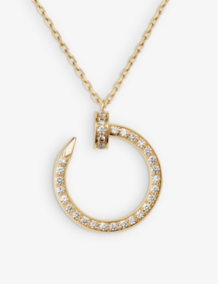 CARTIER: Juste un Clou 18ct yellow-gold and 0.38ct diamond pendant necklace