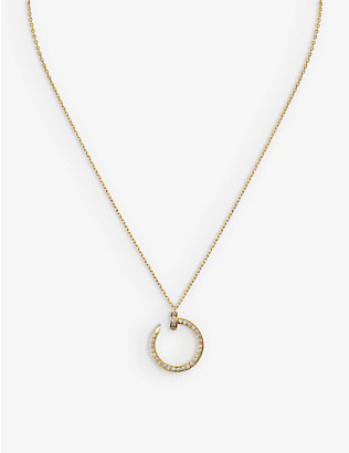 CARTIER: Juste un Clou 18ct yellow-gold and 0.38ct diamond pendant necklace